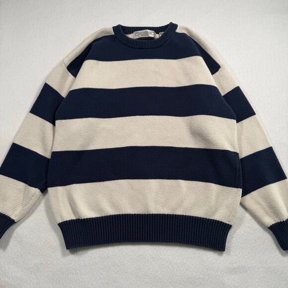 John Ashford Other - Vintage John Ashford striped oversized knit cotton crewneck sweater size large